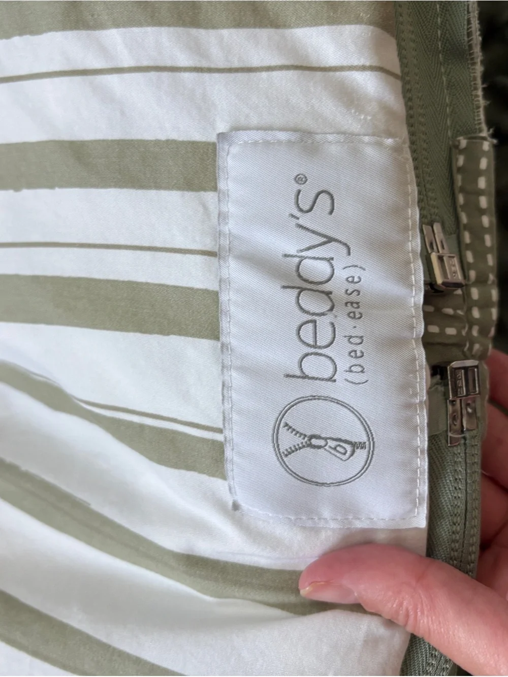 Green and white Toddler sized Beddy’s